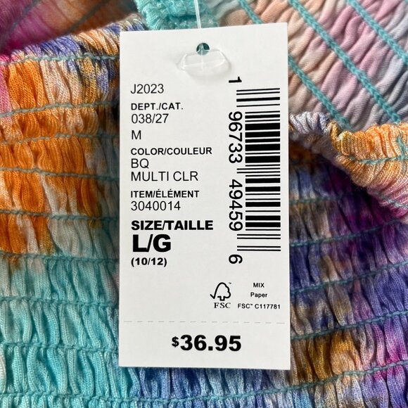 The Childrens Place Tie-Dye Smocked Dress Girls Size Large Multicolor New - Picture 7 of 8